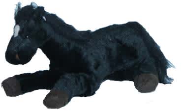 Kůň ležící, černý, vel. 35 cm 