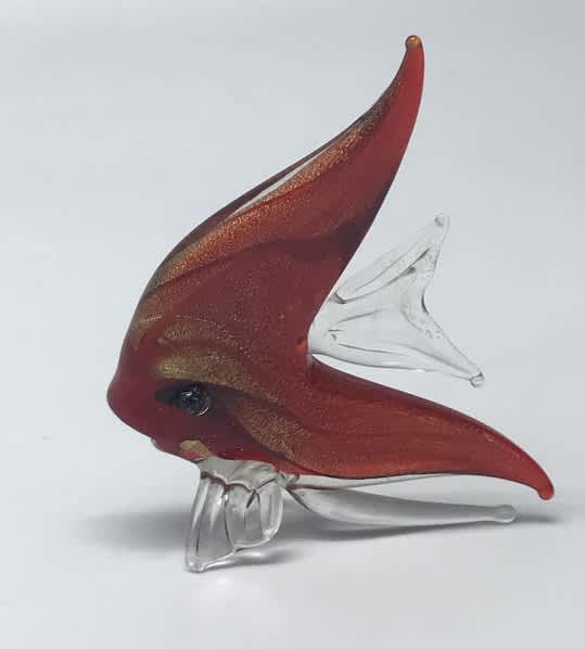 Skleněná figurka ryba červená