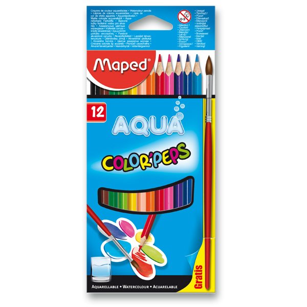 Pastelky Maped Color Peps AQUA 12ks + štětec