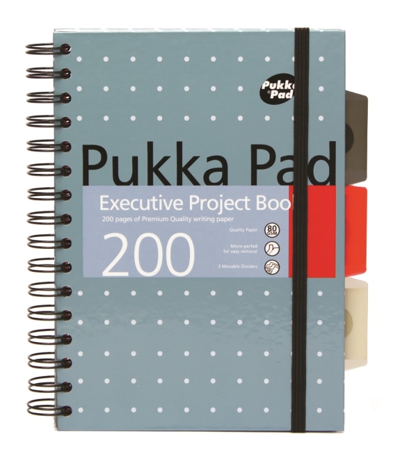 Pukka Pad projektový  blok Metallic Executive A5, papír 80g,100 listů, modrý, linkovaný