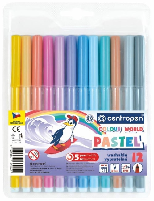 Fixy Centropen trojhranné pastelové 12 barev
