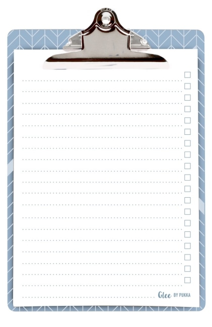 Psací podložka papírová s klipem s poznámkovými listy,170x245mm, 50 listů, papír 100g