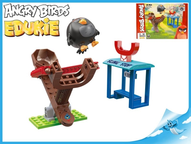EDUKIE stavebnice Angry Birds hřiště 58ks + 1figurka v krabičce