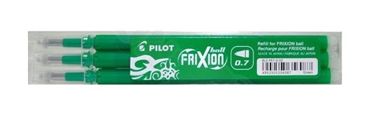 Náplň Pilot Frixion 0,7 zelená, balení 3ks
