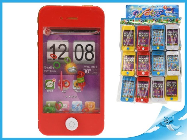 Vodní hra telefon 11,5cm, plast, v sáčku 4barvy 12ks na kartě