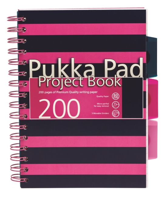 Pukka Pad projektový  blok Navy Pink A5, papír 80g,100 listů, tmavě růžový