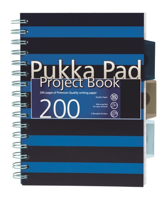 Pukka Pad projektový blok Navy Blue A5, papír 80g,100 listů, modrý, linkovaný