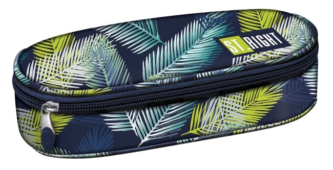 penál oválný,  St.RIGHT - Tropical Leaves, rozměry: 23 x 9,5 x 6 cm