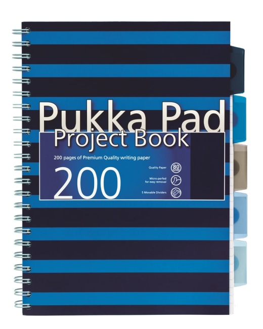 Pukka Pad projektový blok Navy Blue A4, papír 80g,100 listů, modrý, linkovaný
