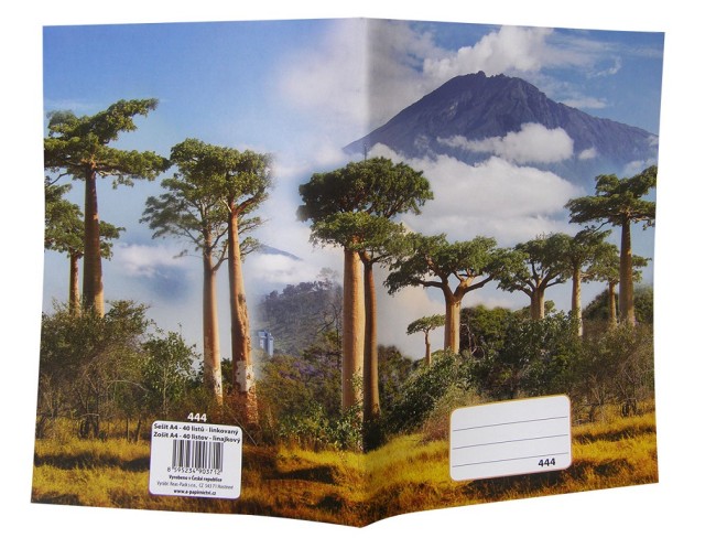 sešit 444, A4, 40 listů, linkovaný 8 mm, motiv Kilimanjaro