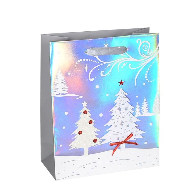 Vánoční dárková taška 18 x 9 x 23cm motiv strom