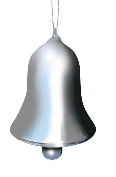 Zvoneček na zavěšení stříbrný, výška 13cm