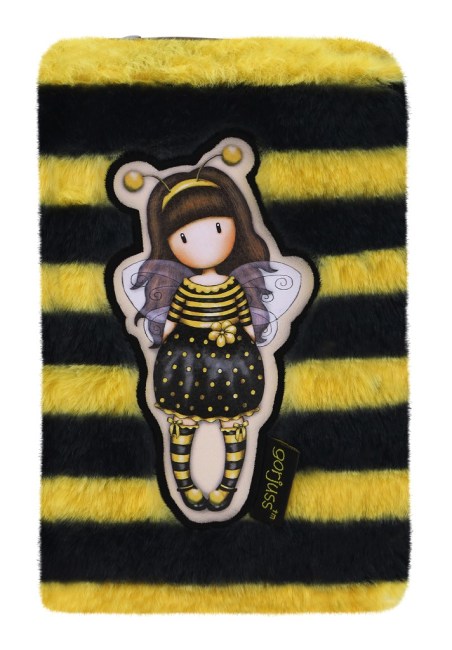 Peněženka na zip Santoro London, chlupatá  - Bee-Loved. Rozměry: 10 x 16.5 x 2.5cm