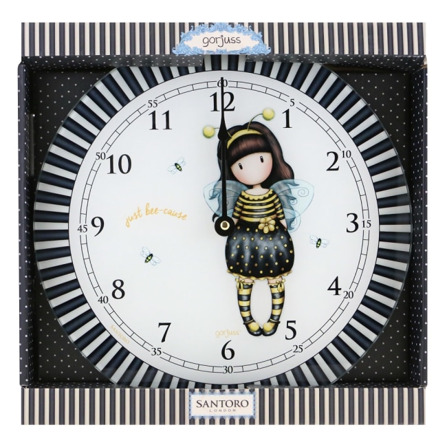 Velké nástěnné hodiny Santoro London - Bee-Loved, rozměry: 30.5 x 31.7 x 5cm