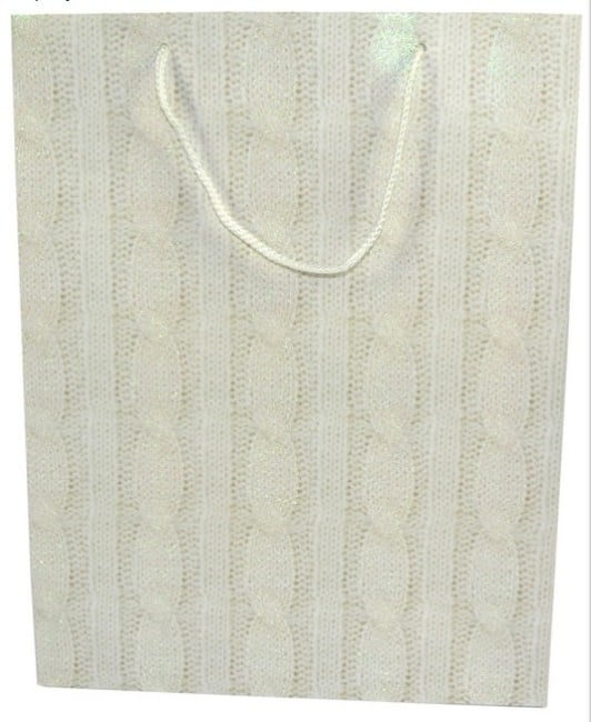 Taška papírová vánoční motiv pletený svetr 61x44x17 (GI005982)