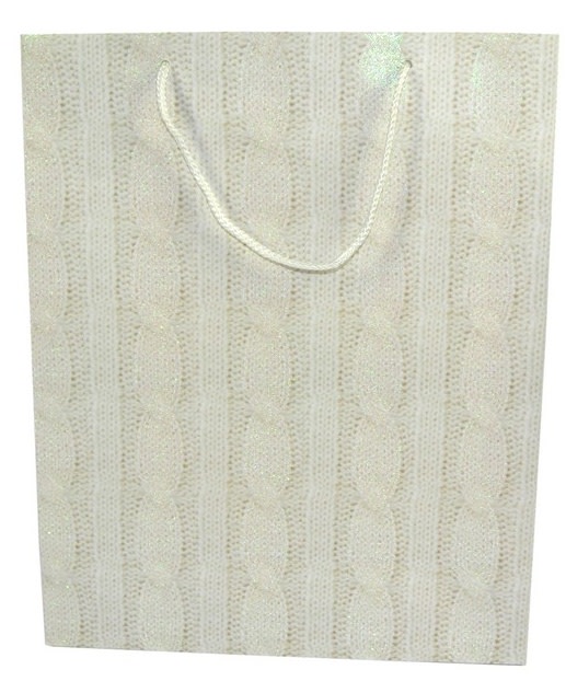 Taška papírová vánoční motiv pletený svetr 50x38x10 (GI005981)