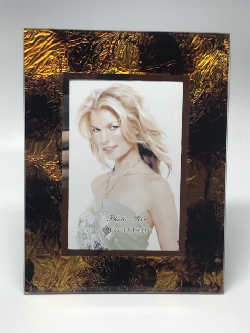 Skleněný rámeček na fotografie hnědý