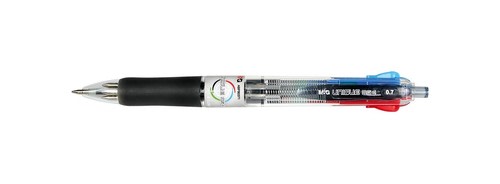Kuličkové pero čtyřbarevné, 0,7mm, barva inkoustu: Černá / modrá / červená / zelená