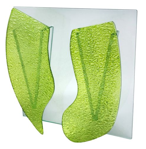 Skleněná váza z plochého skla dvojitá, zelená
