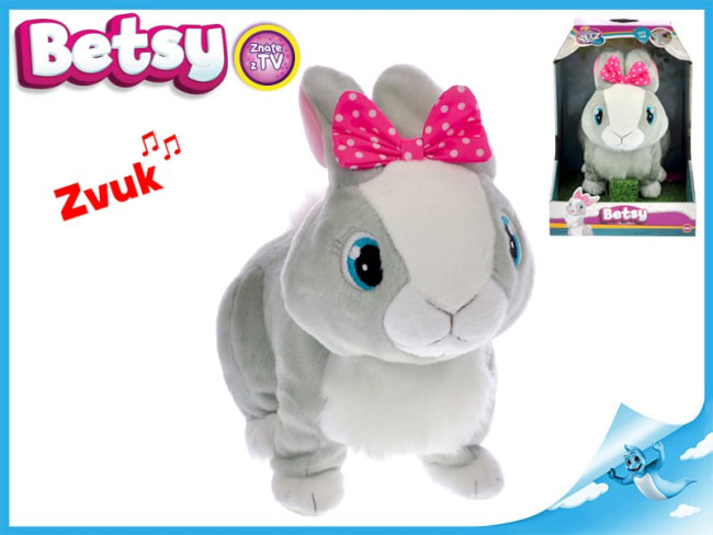 Králíček Betsy 25cm plyšový skákající na baterie