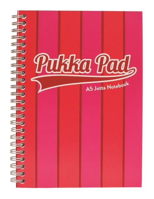 Pukka Pad spirálový blok Jotta Pad A5, 200 stran, linky 8 mm, růžový