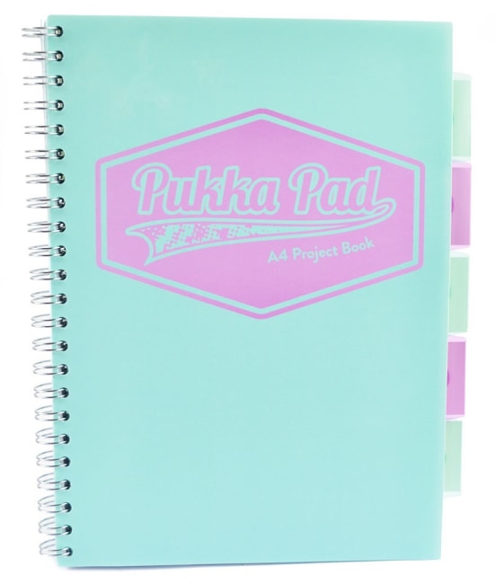 Pukka Pad projektový blok Pastel A4, papír 80g,100 listů, světle zelený, linkovaný