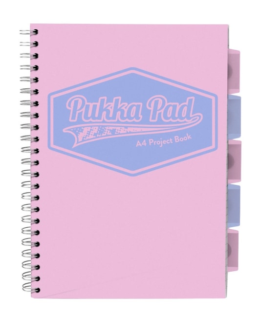 Pukka Pad projektový blok Pastel A4, papír 80g,100 listů, růžový, linkovaný