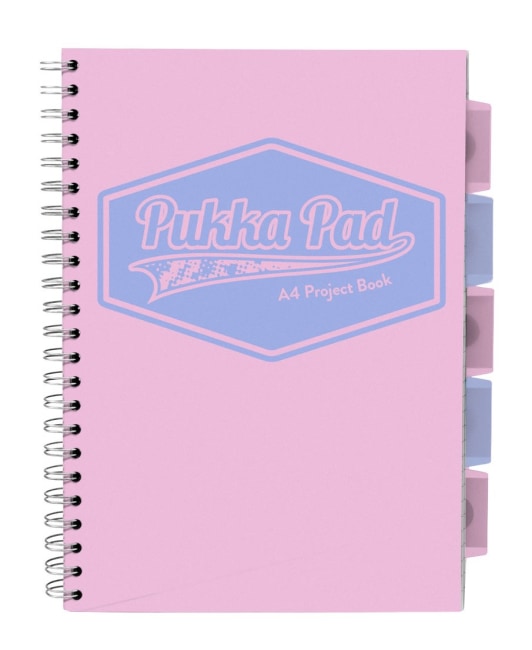 Pukka Pad projektový  blok  Pastel A4, papír 80g,100 listů, růžový, linkovaný