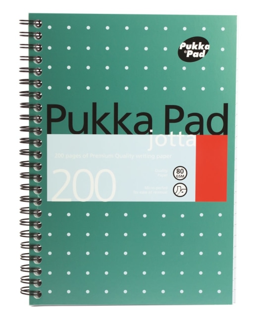 Pukka Pad spirálový  blok Metallic Jotta  A5, papír 80g,100 listů, čtverečkovaný,zelený