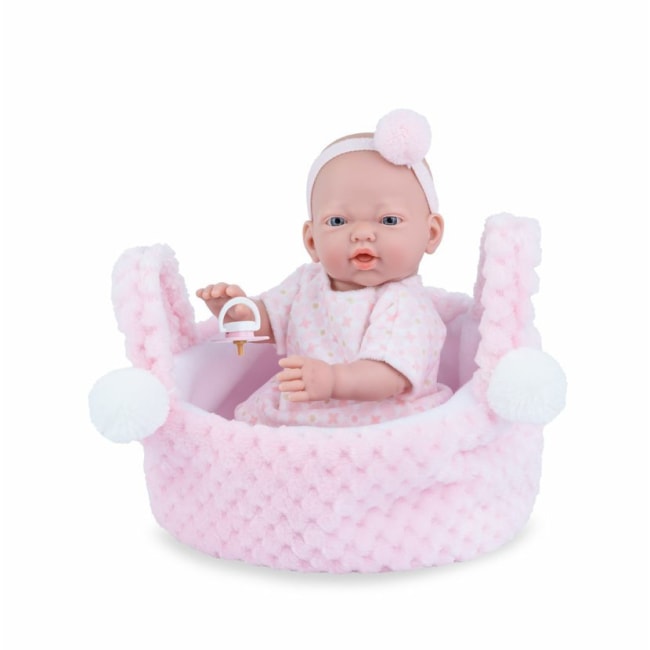 Koupací panenka Marina & Pau 200-AP miminko New Born holčička v košíčku - 21 cm