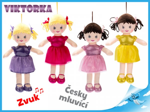 Mikro Trading panenka Viktorka hadrová 32cm česky mluvící na baterie 0m+