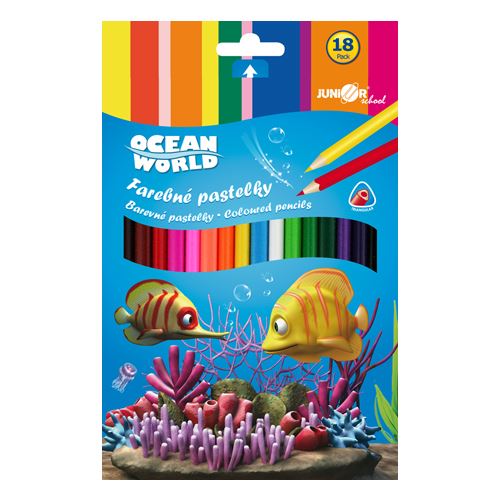 Pastelky Ocean World trojhranné 18ks