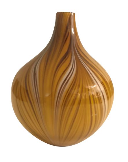 Skleněná váza kapka hnědá, výška 20 cm