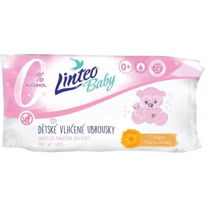 Vlhčené ubrousky Linteo BABY měsíček lékařský 72 ks