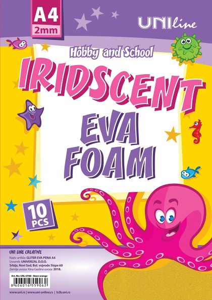 EVA foam dekorační pěna A4 neonová oranžová se střípky 10 ks