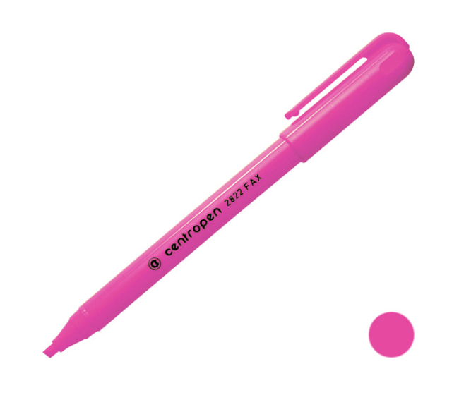 Zvýrazňovač Centropen 2822, růžový