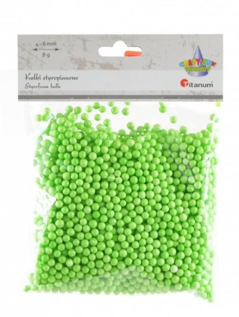 Kuličky polystyrenové světle zelené 4 - 6 mm, 8 g