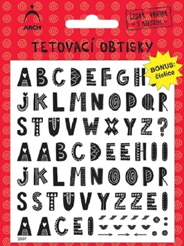 Dětské tetovací obtisky - abeceda