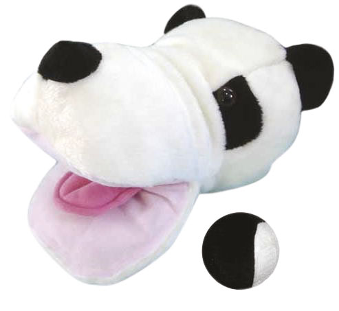 Chytací maňásek plyšový s míčkem, panda, 30 cm