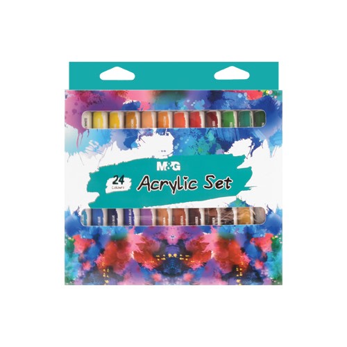 Barvy akrylové M&G 12 ml - sada 24 ks