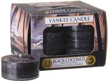 Vonné čajové svíčky Yankee Candle Black Coconut, 12 ks x 9,8 g