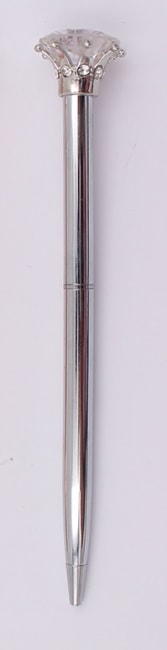 Kuličkové pero Diamond Crown stříbrné, inkoust černý