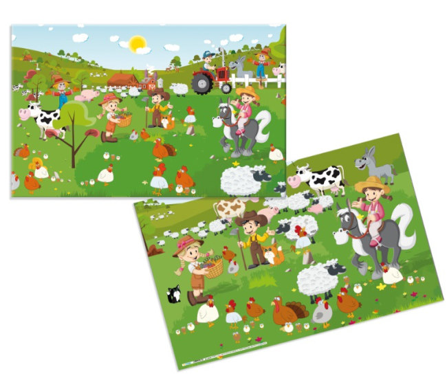 Psací podložka na stůl - motiv malá farma, 550 x 350 mm