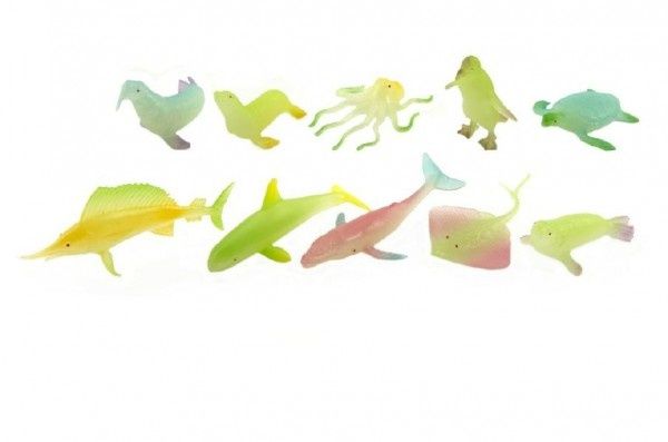 Zvířátka mix svítící ve tmě plast 6cm