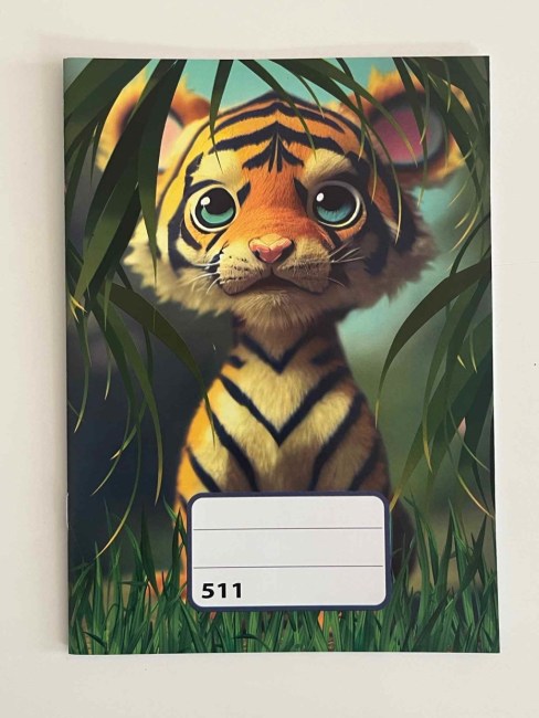 zápisník 511, A5, 10 listov, linky 20 mm, tiger