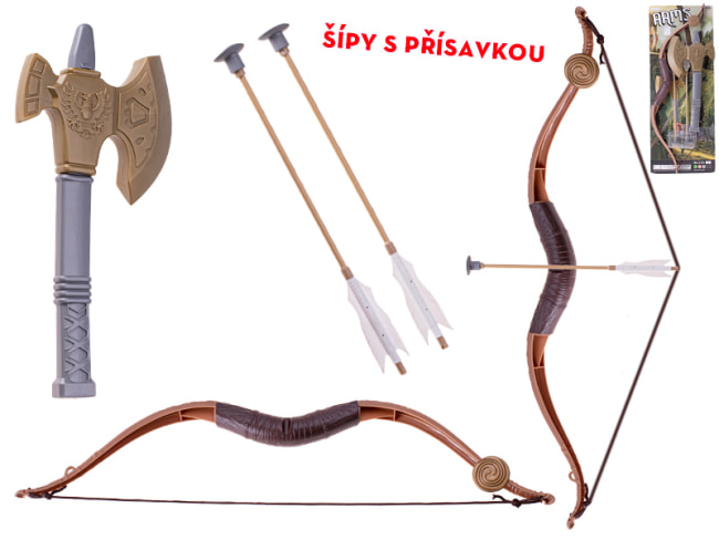 Luk 57cm a šípy 2ks + sekera