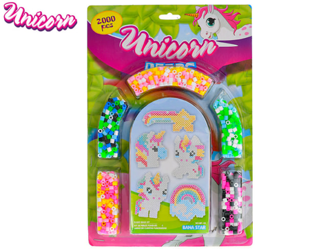 UNICORN sada zažehlovacích korálků - 2000ks + 5předloh