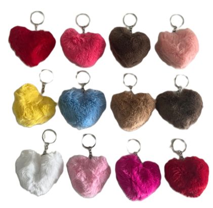Kľúčenka Srdiečko plyšové, mix farieb